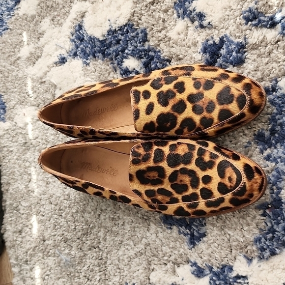 Madewell the frances loafers leopard calf hair Mob Wife Preppy Academia Slipon - Picture 4 of 9
